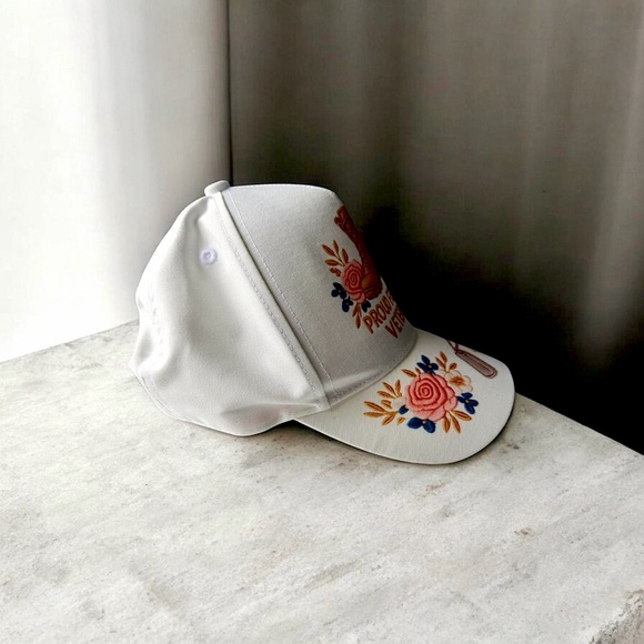 Proud Female Veteran Embroidered Cap - White - Picture 4 of 6